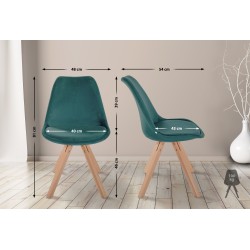 Sillón Sofía, terciopelo, cuadrado, verde