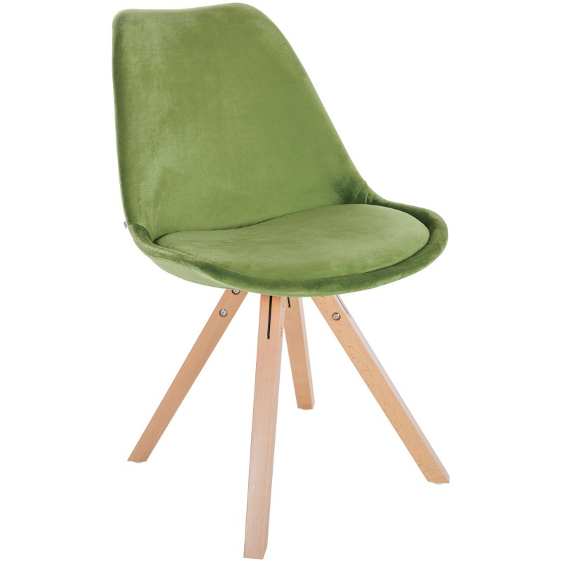 Sillón Sofía, de terciopelo, cuadrado, verde claro
