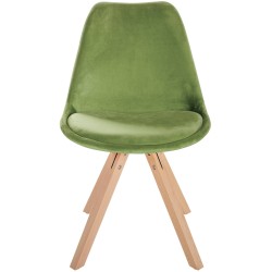 Sillón Sofía, de terciopelo, cuadrado, verde claro
