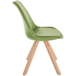 Sillón Sofía, de terciopelo, cuadrado, verde claro