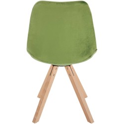 Sillón Sofía, de terciopelo, cuadrado, verde claro