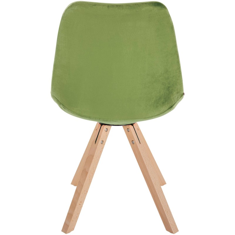 Sillón Sofía, de terciopelo, cuadrado, verde claro