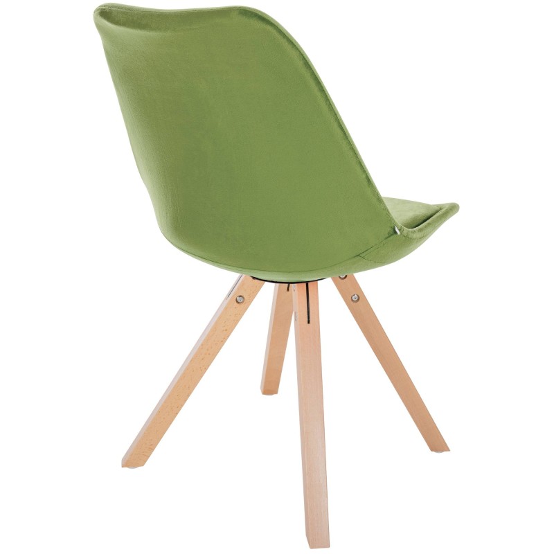 Sillón Sofía, de terciopelo, cuadrado, verde claro