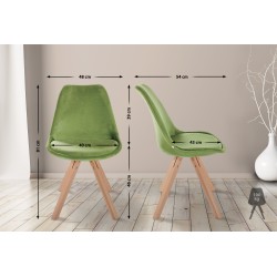 Sillón Sofía, de terciopelo, cuadrado, verde claro