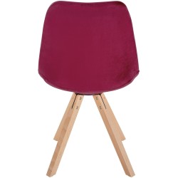 Sillón Sofía, terciopelo, cuadrado, burdeos