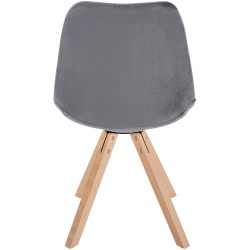 Sillón Sofía, de terciopelo, cuadrado, gris