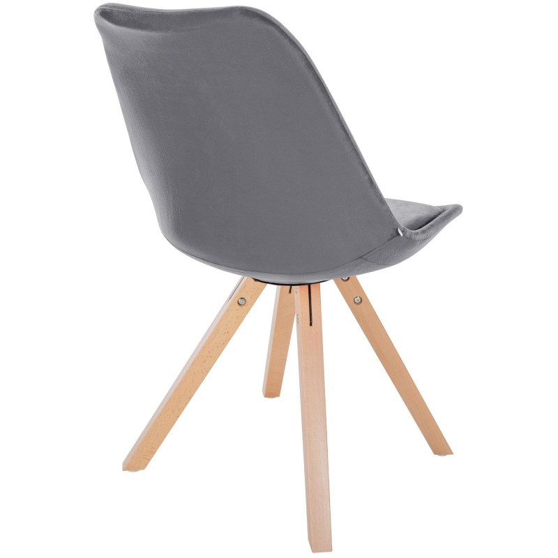 Sillón Sofía, de terciopelo, cuadrado, gris