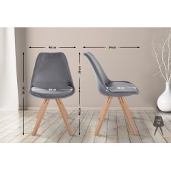 Sillón Sofía, de terciopelo, cuadrado, gris