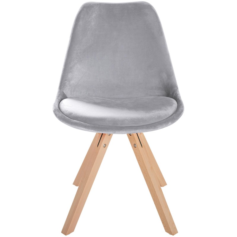Sillón Sofía, terciopelo, cuadrado, gris claro