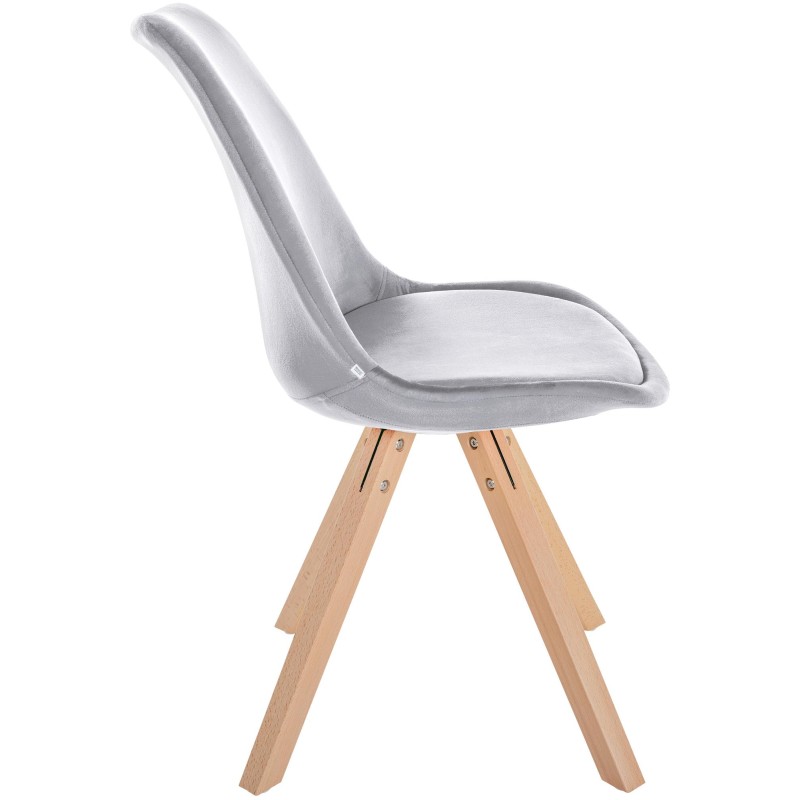 Sillón Sofía, terciopelo, cuadrado, gris claro