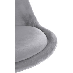 Sillón Sofía, terciopelo, cuadrado, gris claro