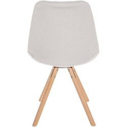 Silla Sofía, redonda, tapizada en tela color crema