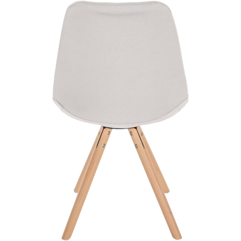 Silla Sofía, redonda, tapizada en tela color crema