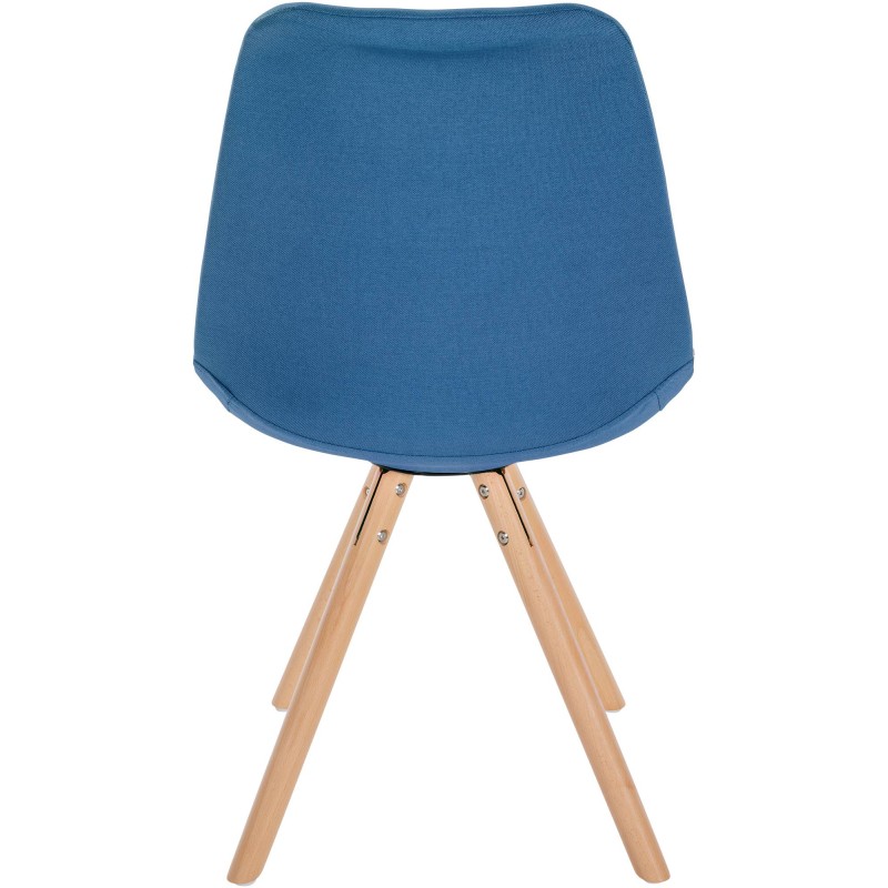 Silla Sofía, tapizada, redonda, azul