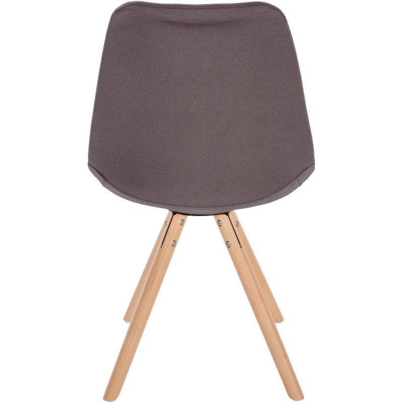 Silla Sofía, redonda, tapizada en tela color topo