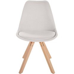 Silla Sofía, tela cuadrada, color crema