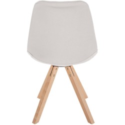 Silla Sofía, tela cuadrada, color crema