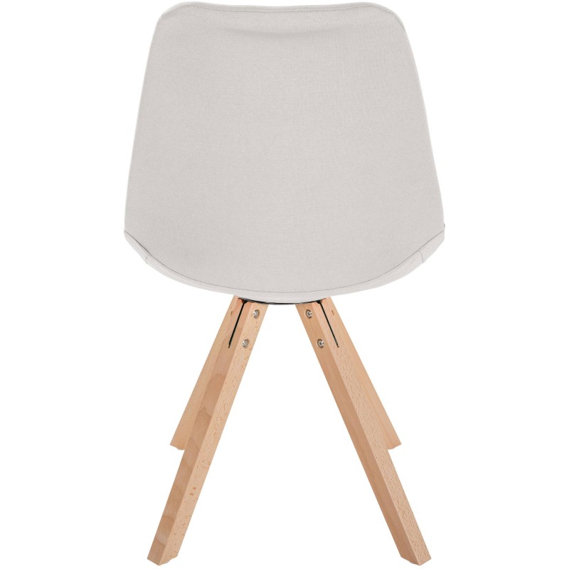 Silla Sofía, tela cuadrada, color crema