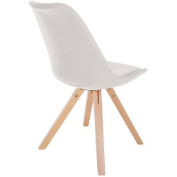 Silla Sofía, tela cuadrada, color crema