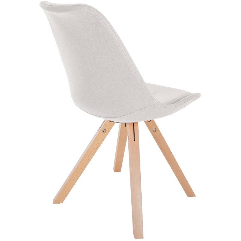 Silla Sofía, tela cuadrada, color crema