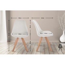 Silla Sofía, tela cuadrada, color crema