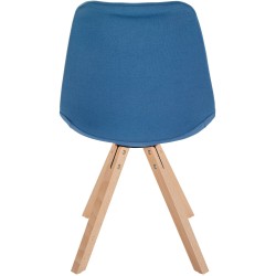 Silla Sofía, tapizada, cuadrada, azul