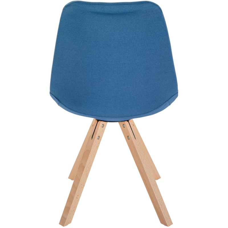 Silla Sofía, tapizada, cuadrada, azul