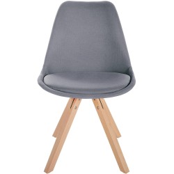 Silla Sofía, tela cuadrada, gris claro