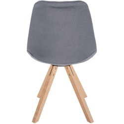 Silla Sofía, tela cuadrada, gris claro