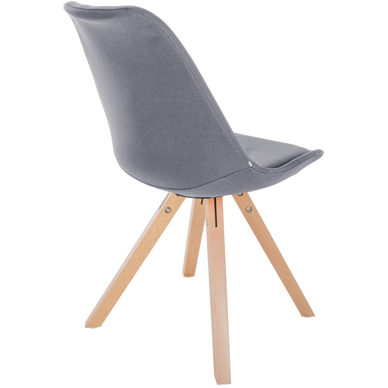Silla Sofía, tela cuadrada, gris claro