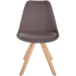 Silla Sofía, tela cuadrada, color topo