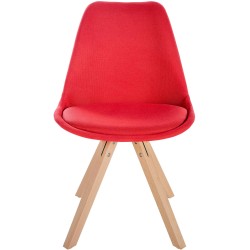 Silla Sofía, tela cuadrada, roja