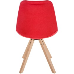 Silla Sofía, tela cuadrada, roja