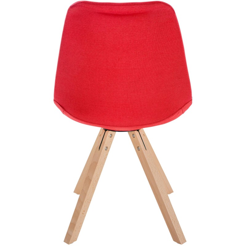 Silla Sofía, tela cuadrada, roja