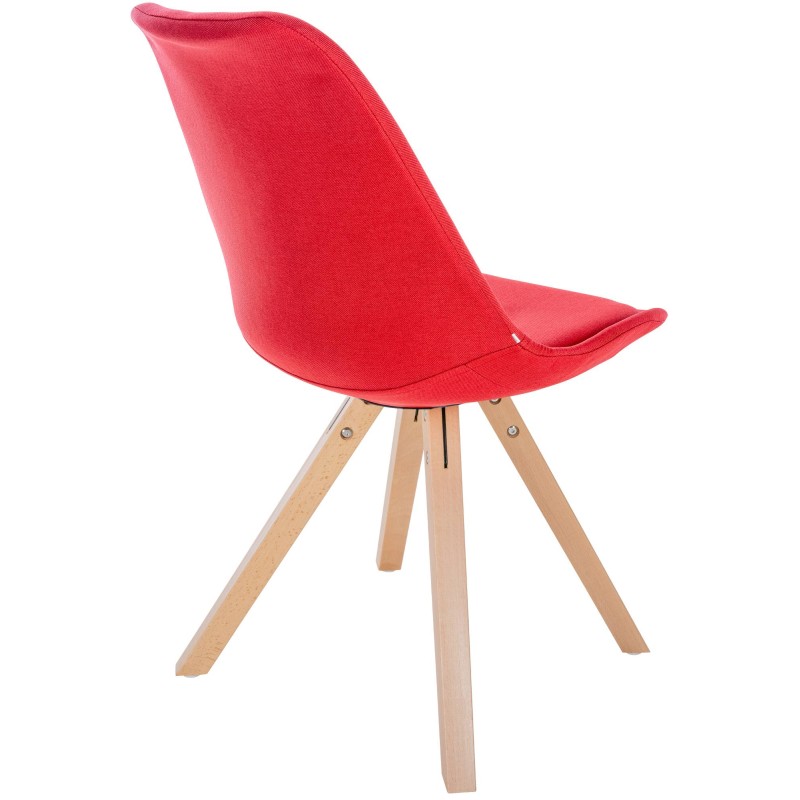 Silla Sofía, tela cuadrada, roja