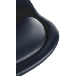 Sillón Sofía, en piel sintética, redondo, negro