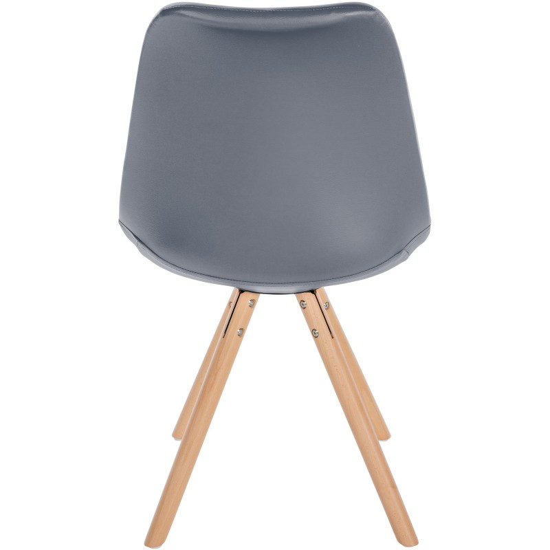 Sillón Sofía, en polipiel, redondo, gris