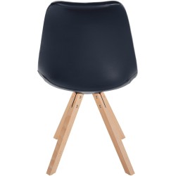 Sillón Sofía, piel sintética, cuadrado, negro