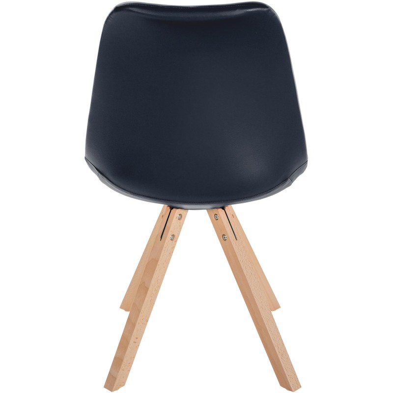 Sillón Sofía, piel sintética, cuadrado, negro