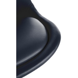 Sillón Sofía, piel sintética, cuadrado, negro