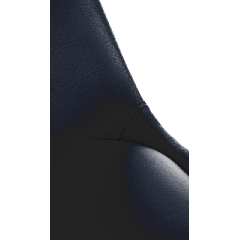 Sillón Sofía, piel sintética, cuadrado, negro