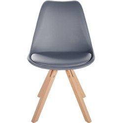 Sillón Sofía, piel sintética, cuadrado gris
