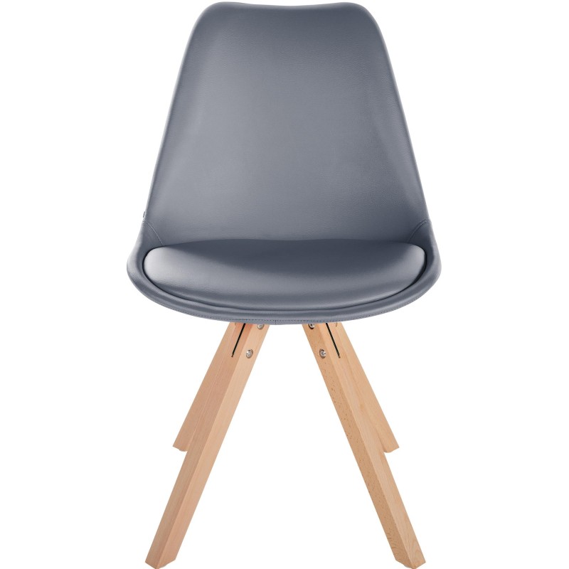 Sillón Sofía, piel sintética, cuadrado gris