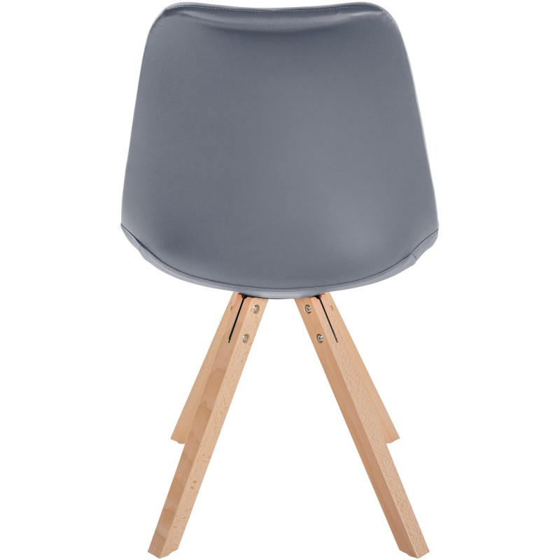 Sillón Sofía, piel sintética, cuadrado gris