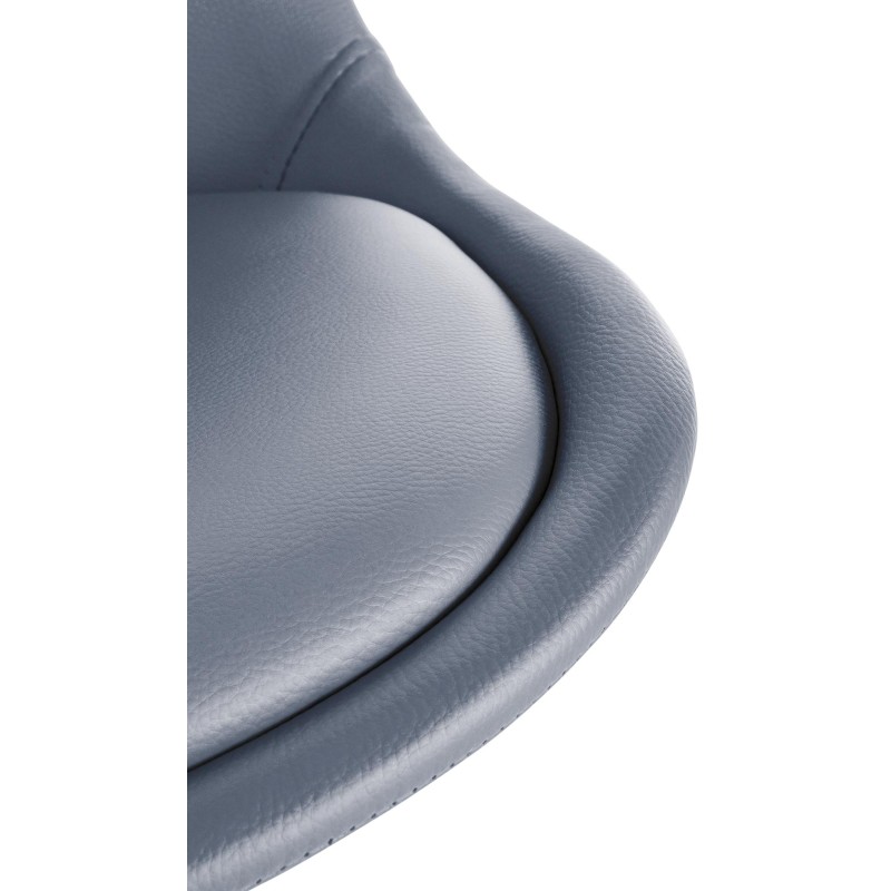 Sillón Sofía, piel sintética, cuadrado gris