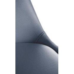 Sillón Sofía, piel sintética, cuadrado gris