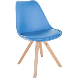 Sillón Sofía, piel sintética, cuadrado, azul claro