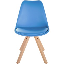 Sillón Sofía, piel sintética, cuadrado, azul claro