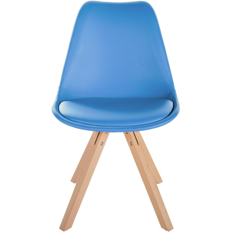 Sillón Sofía, piel sintética, cuadrado, azul claro