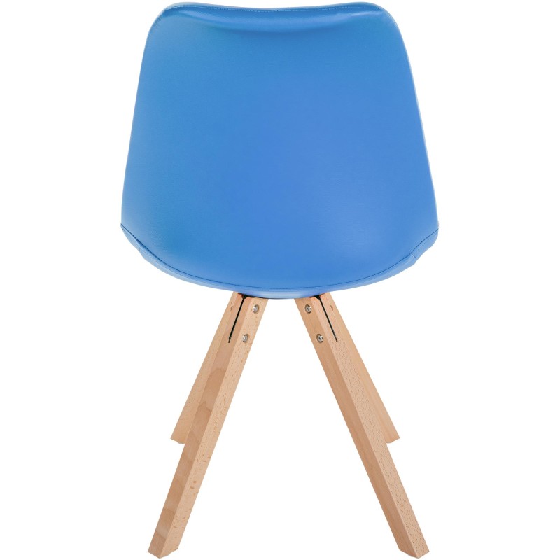 Sillón Sofía, piel sintética, cuadrado, azul claro